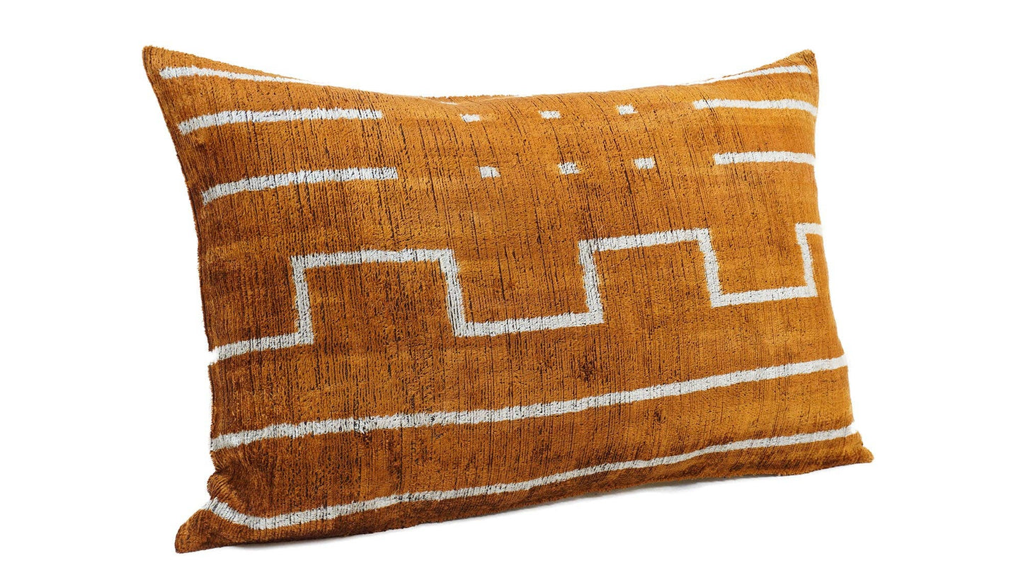 silk velvet ikat pillow