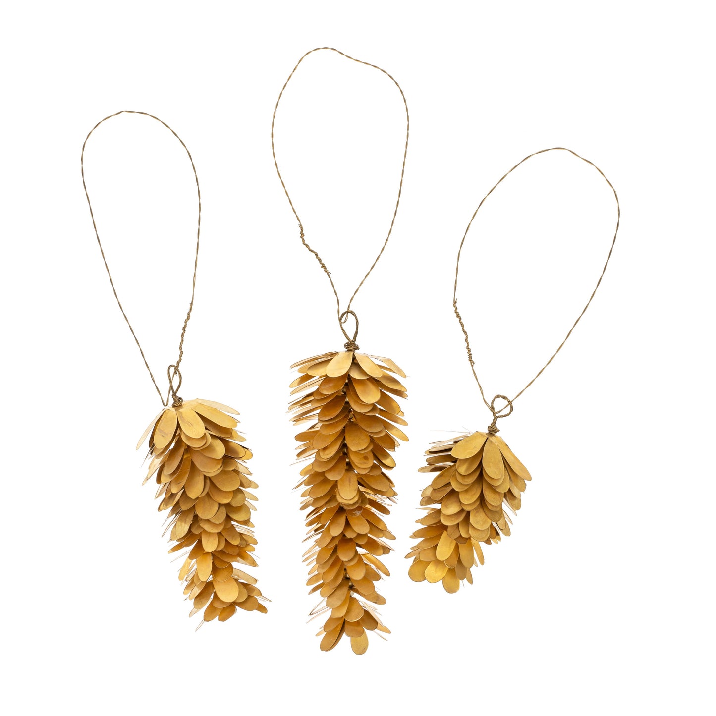 Brass Pinecone 5" Ornament - Modern Holiday Decor