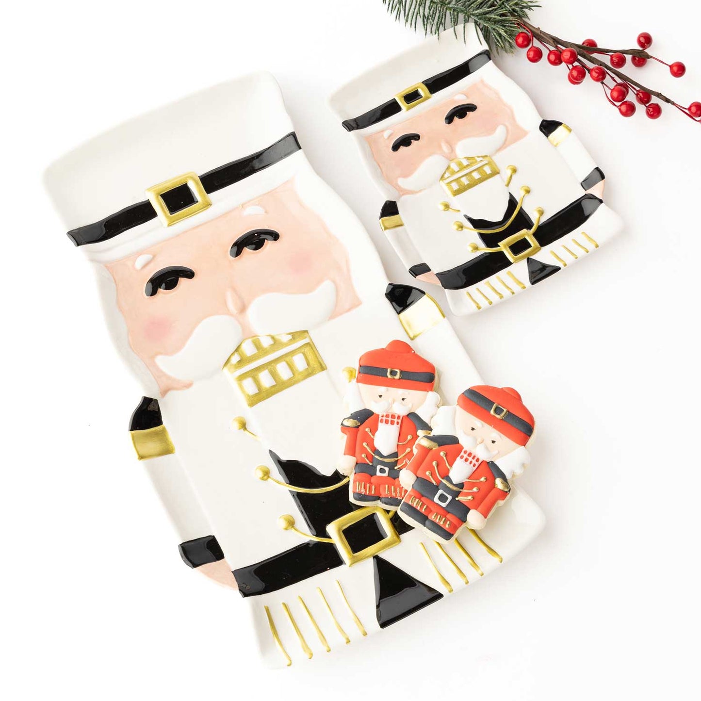 White Nutcracker Platter | Holiday Serving Dish for Christmas Tablescapes