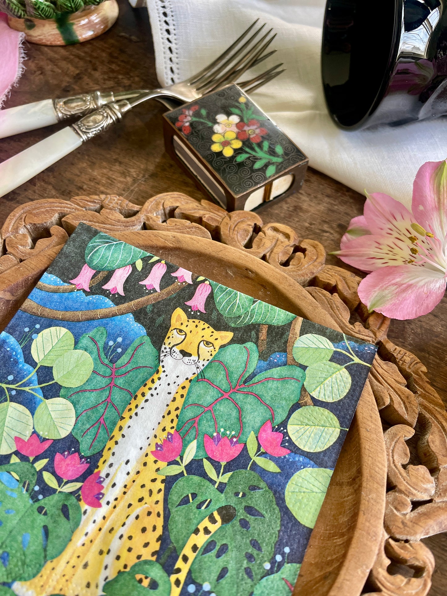 Cheetah Beverage Paper Napkins - 20 Count, Cocktail Party Napkins