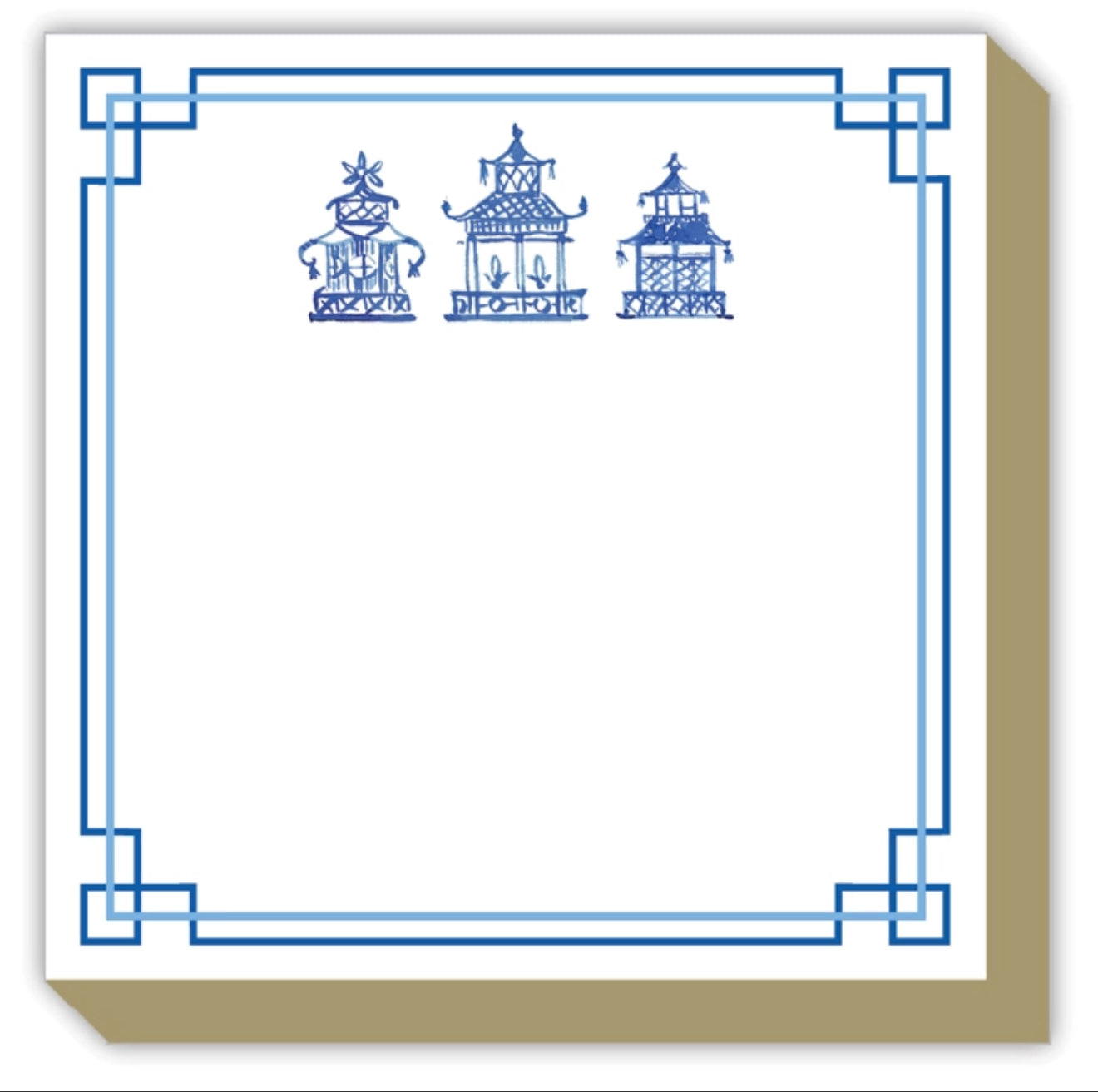 blue and white chinoiserie trio pagoda stationary gift set