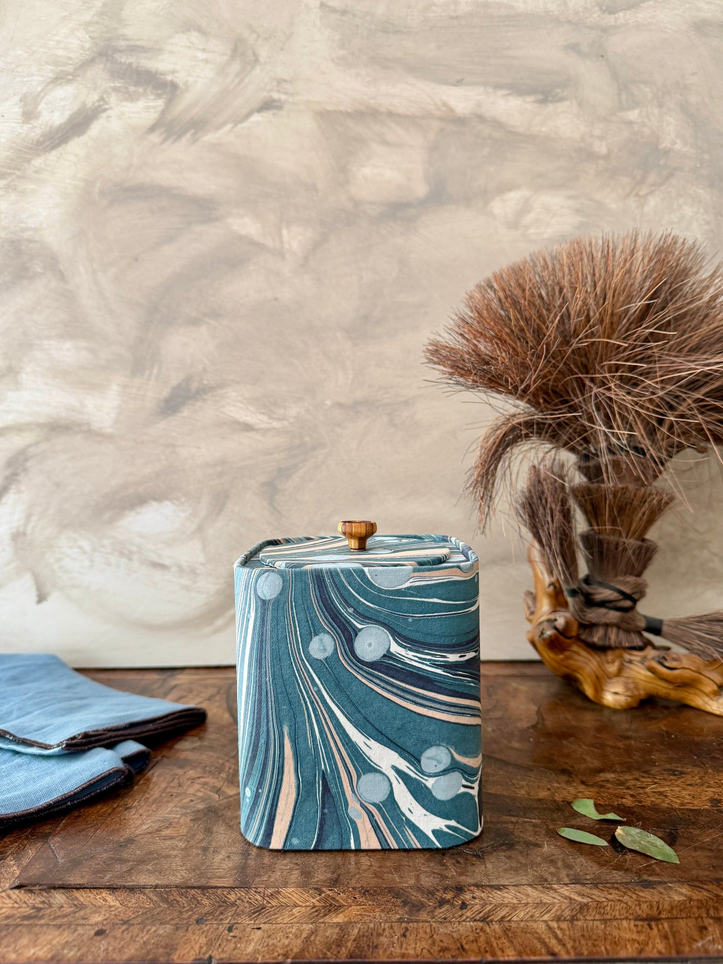 hand-marbled keepsake jar