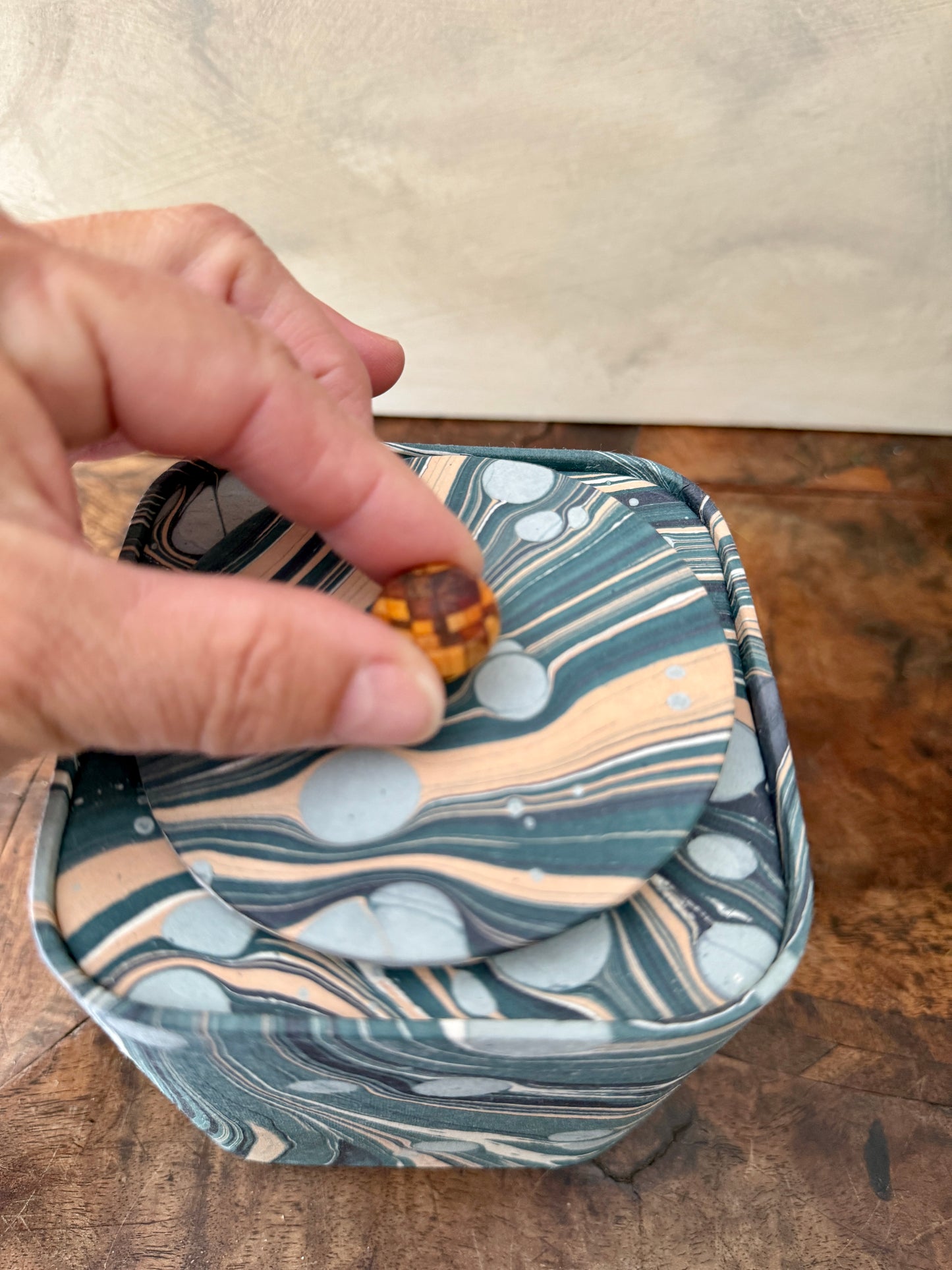 hand-marbled keepsake jar