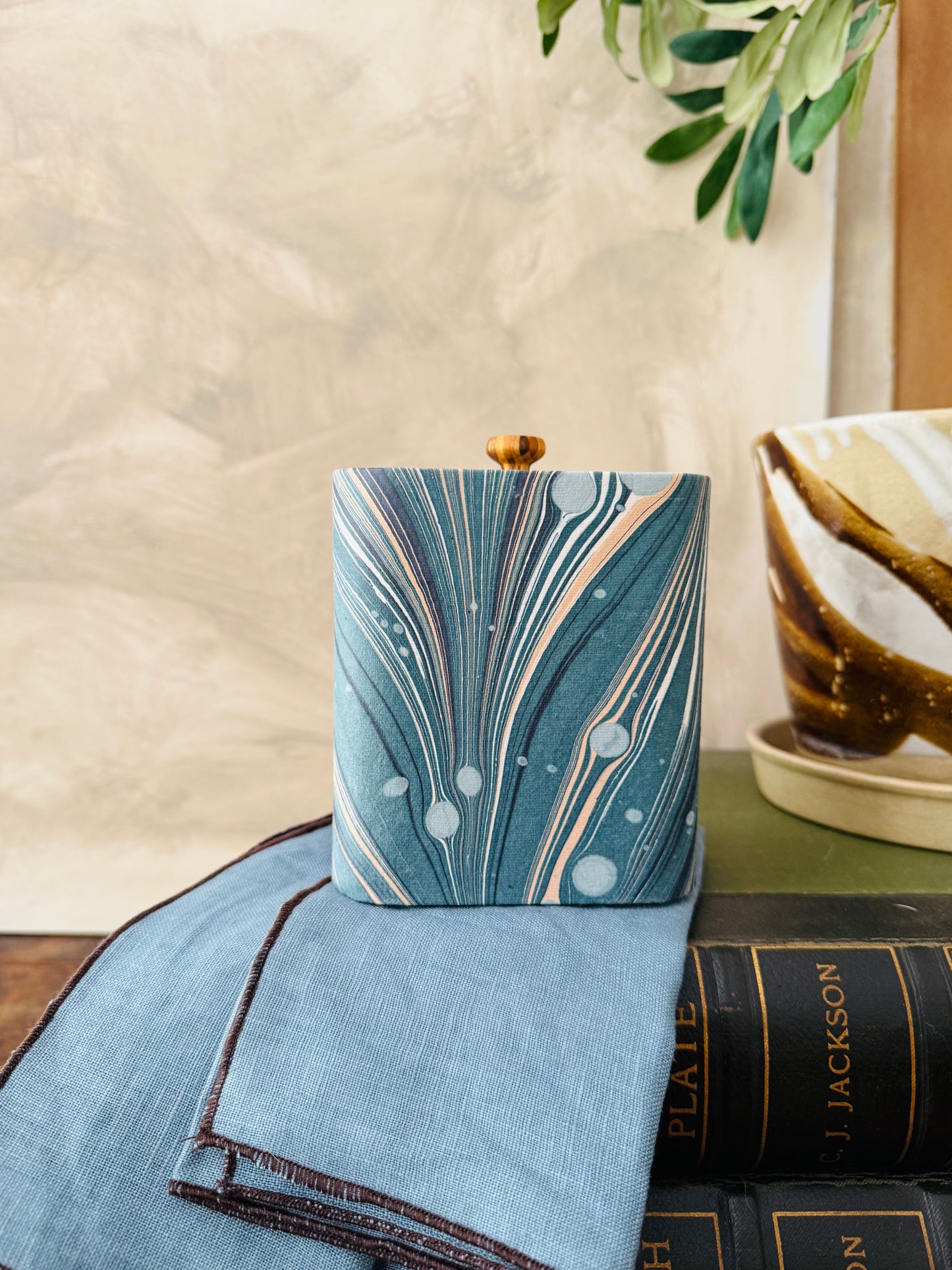 hand-marbled keepsake jar