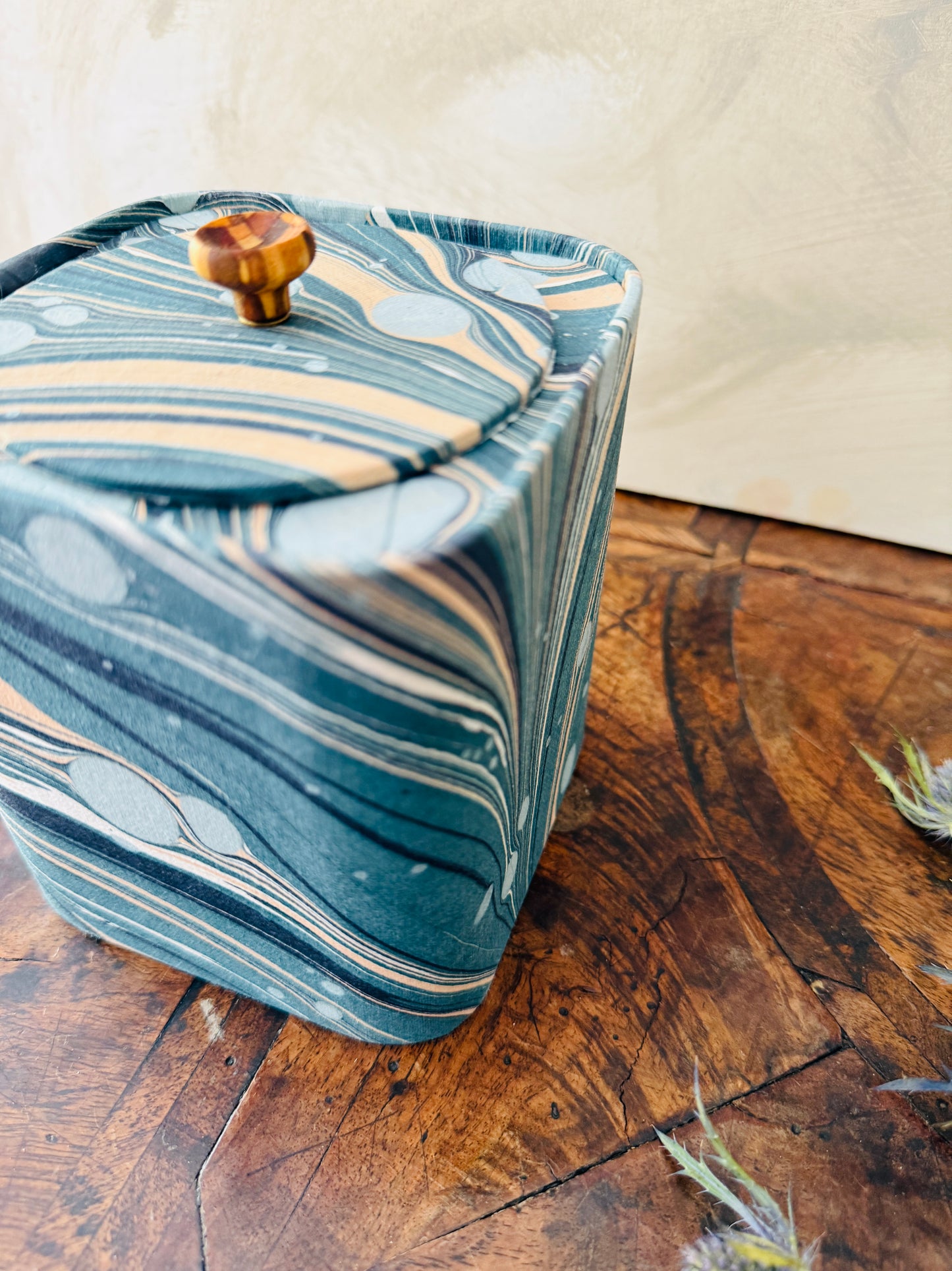 hand-marbled keepsake jar