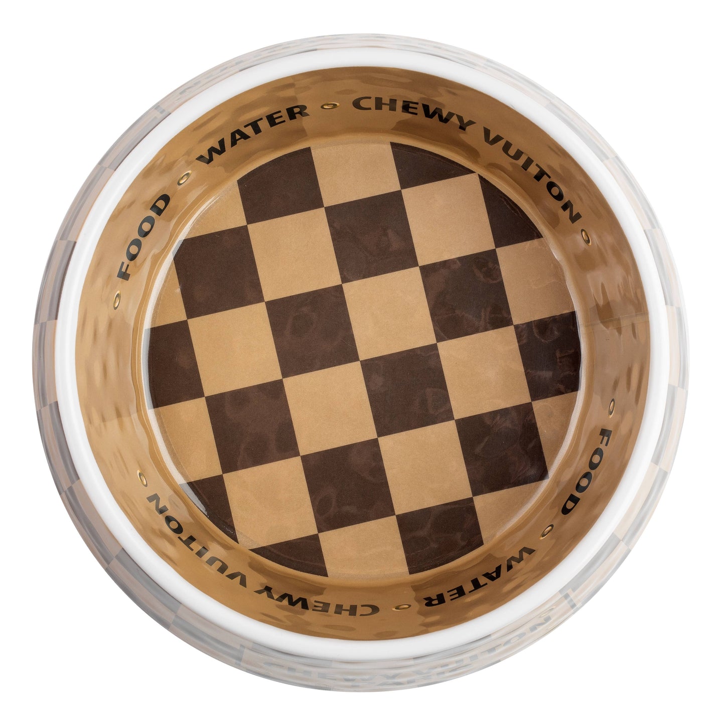 Checker Chewy Vuiton Dog Bowl | Small