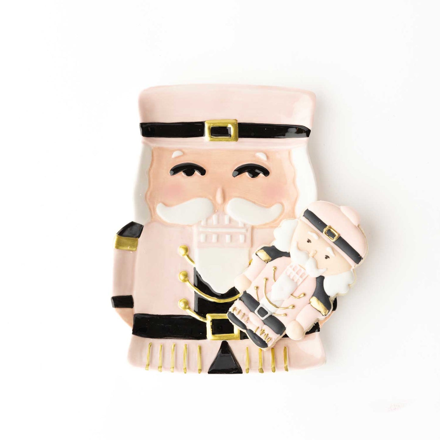 Pink Nutcracker Dessert Plate | Holiday Ceramic Christmas Plate for Festive Tablescapes
