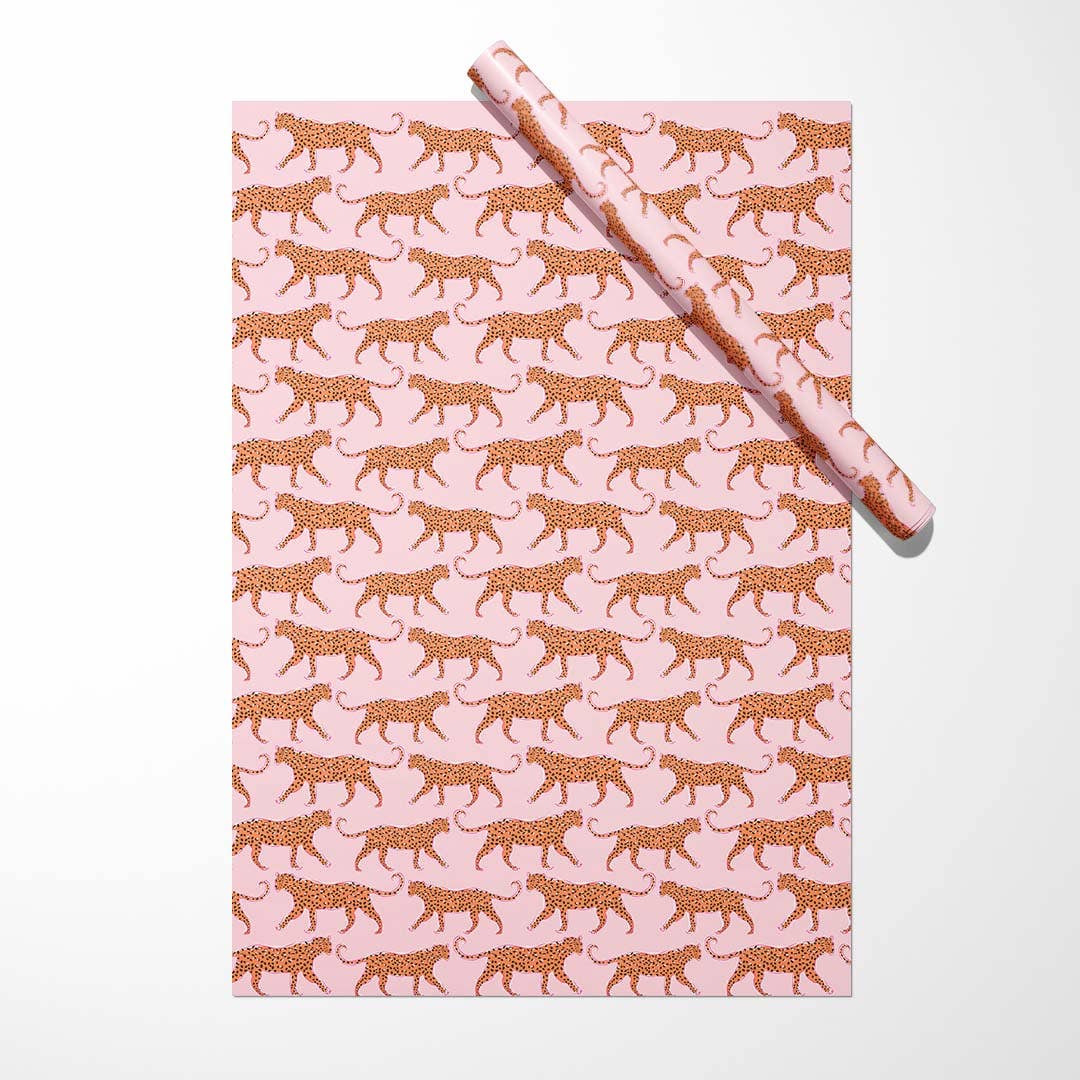 gift wrap leopard - pink