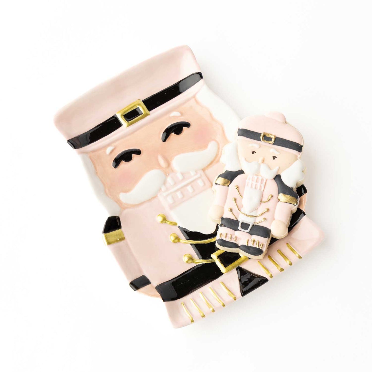 Pink Nutcracker Dessert Plate | Holiday Ceramic Christmas Plate for Festive Tablescapes