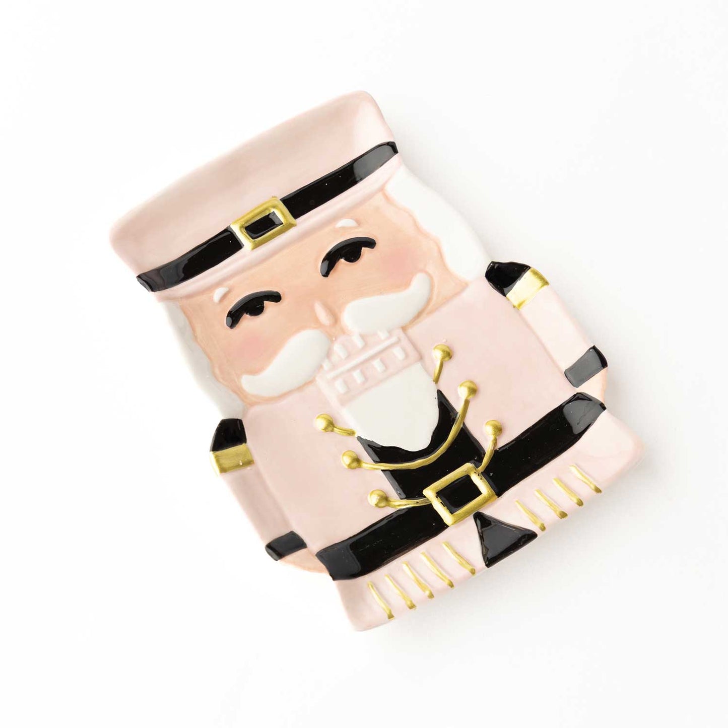 Pink Nutcracker Dessert Plate | Holiday Ceramic Christmas Plate for Festive Tablescapes