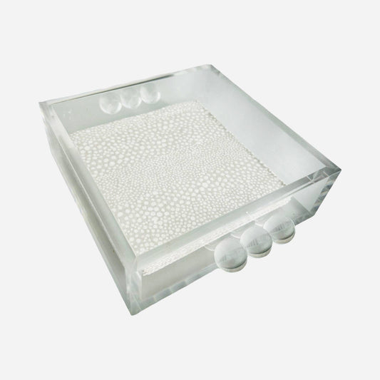 Acrylic Cocktail Napkin Holder - Bubble Clear Design, 6" Square