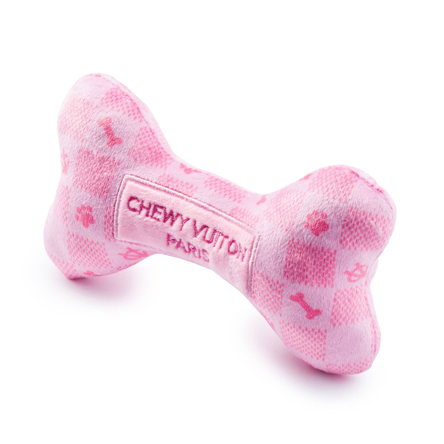 Pink Checker Chewy Vuiton Bone Plush Designer Dog | Large