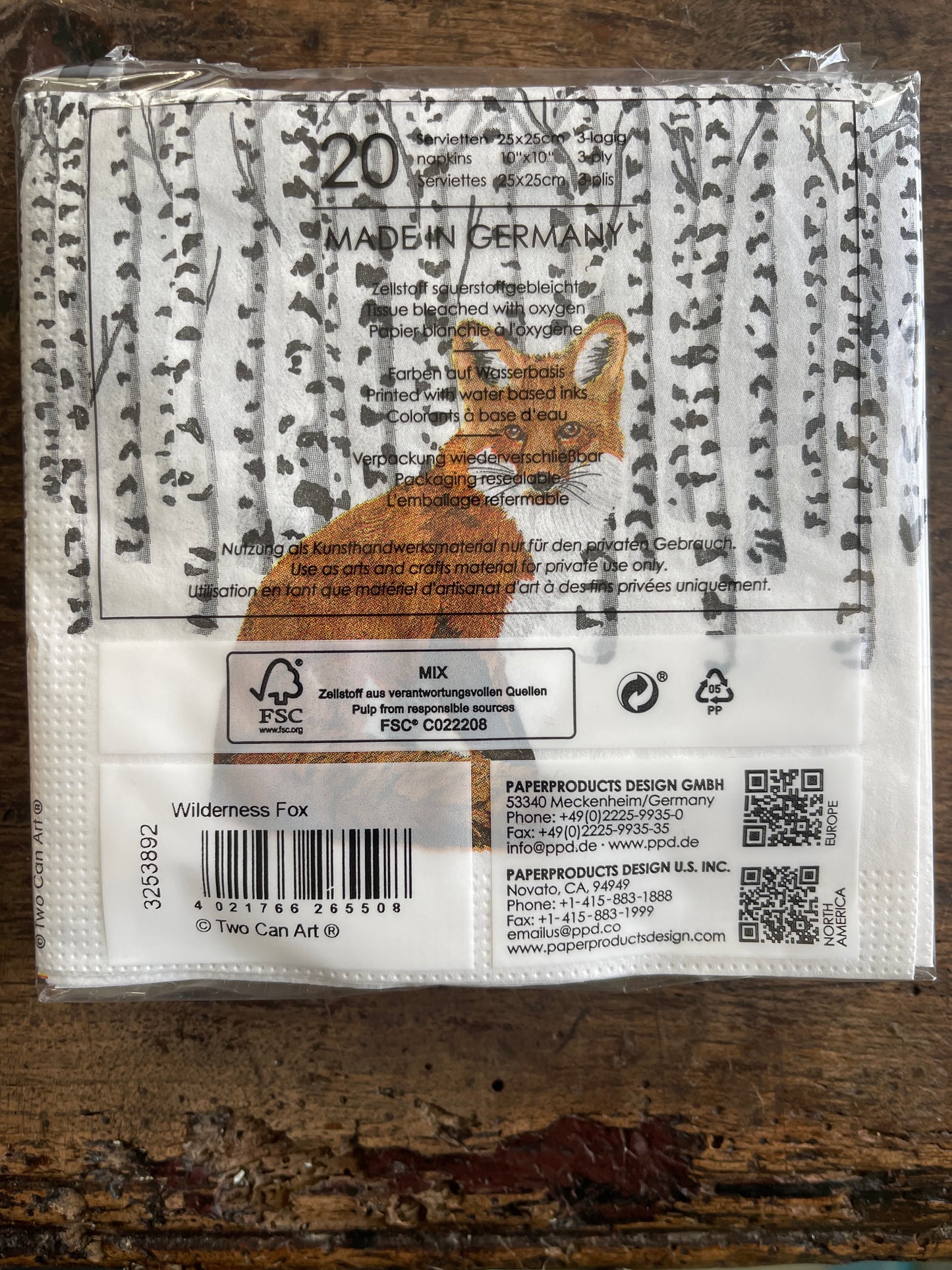 Fox in Winter Aspen Forest Paper Beverage Napkin - 20 Count, Holiday & Christmas Table Decor