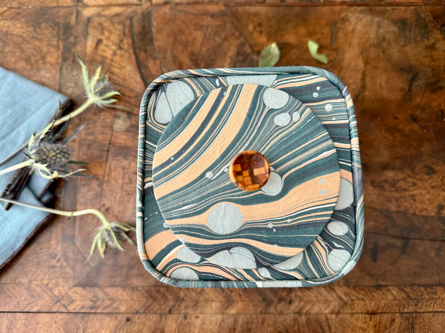 hand-marbled keepsake jar