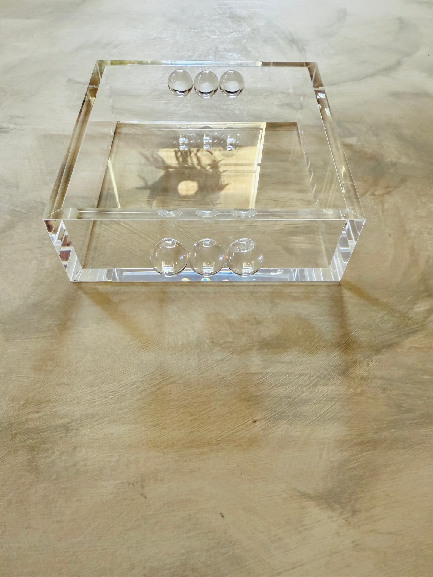 Acrylic Cocktail Napkin Holder - Bubble Clear Design, 6" Square