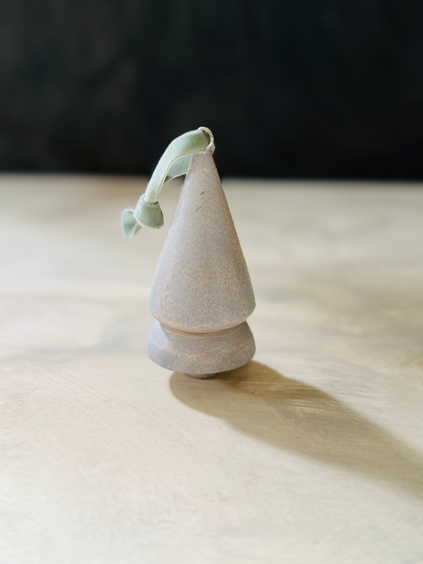 Wooden White Washed Christmas Tree Ornament - Scandinavian Minimalist Holiday Decor