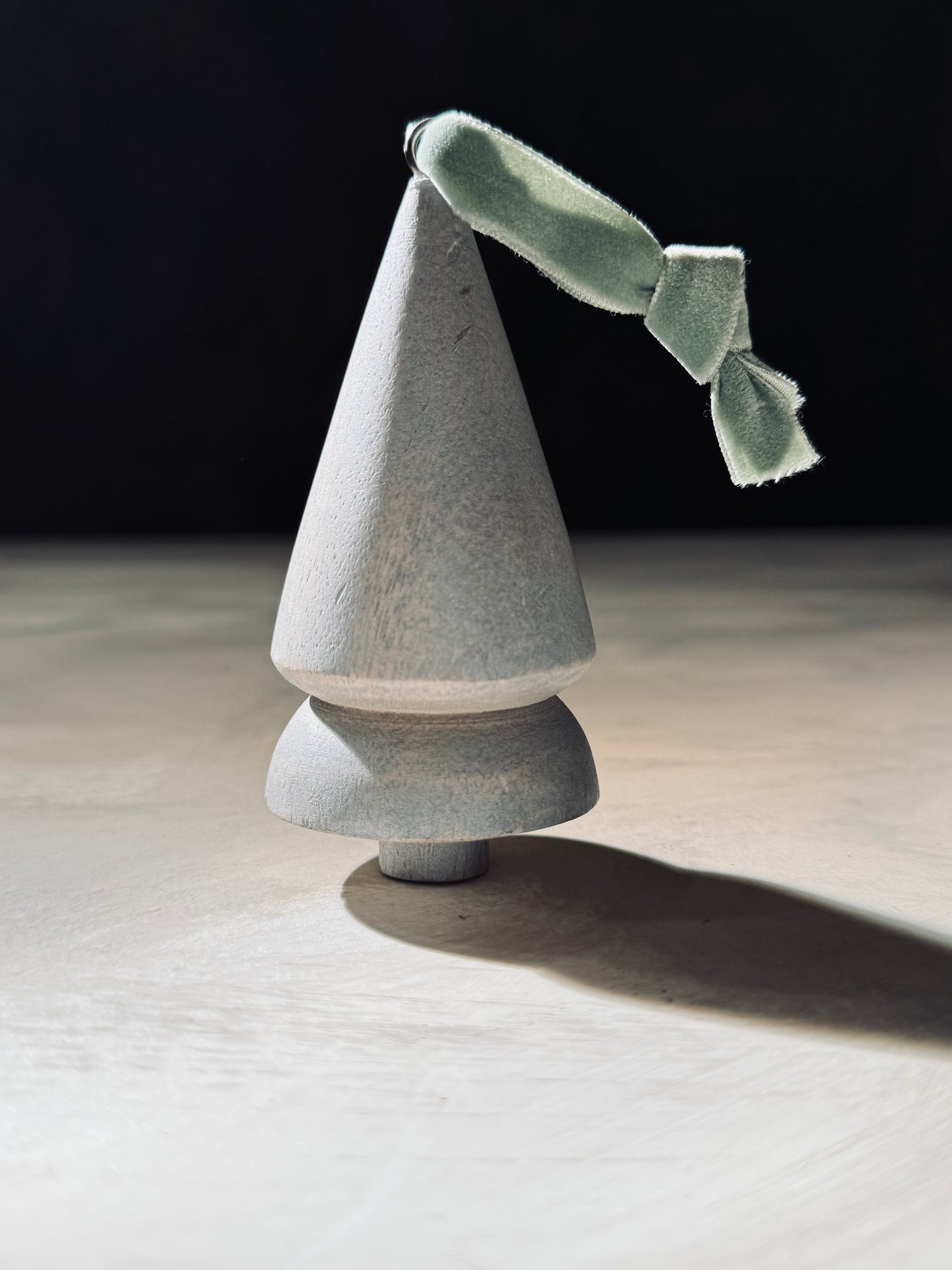 Wooden White Washed Christmas Tree Ornament - Scandinavian Minimalist Holiday Decor