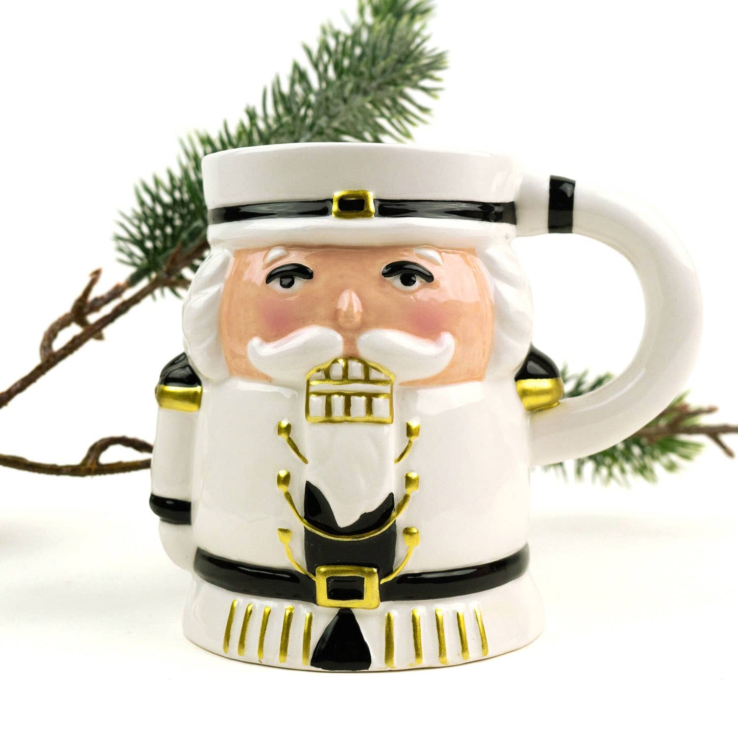 White Nutcracker Coffee Mug | Festive Ceramic Holiday Mug for Hot Cocoa or Coffee