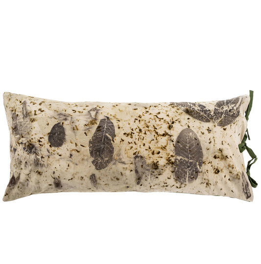 Botanical Eco-Dyed Print Pillow 14" x 31"