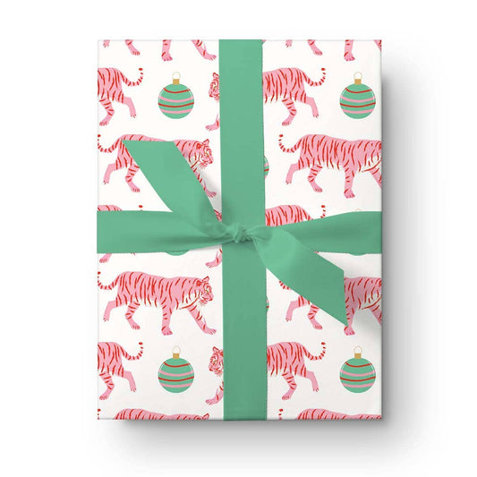 gift wrap holiday - pink tiger