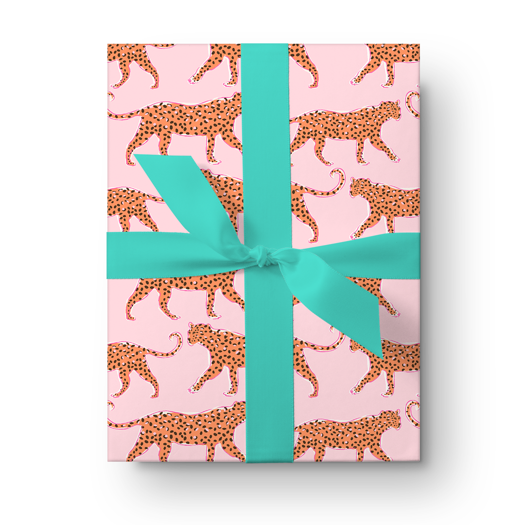 gift wrap leopard - pink