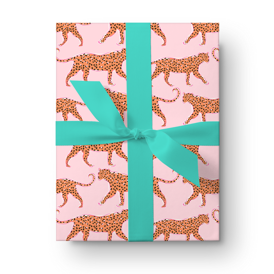 gift wrap leopard - pink