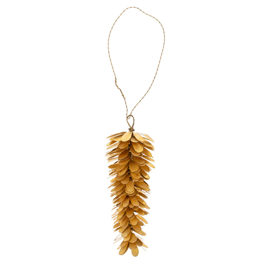 Brass Pinecone 5" Ornament - Modern Holiday Decor