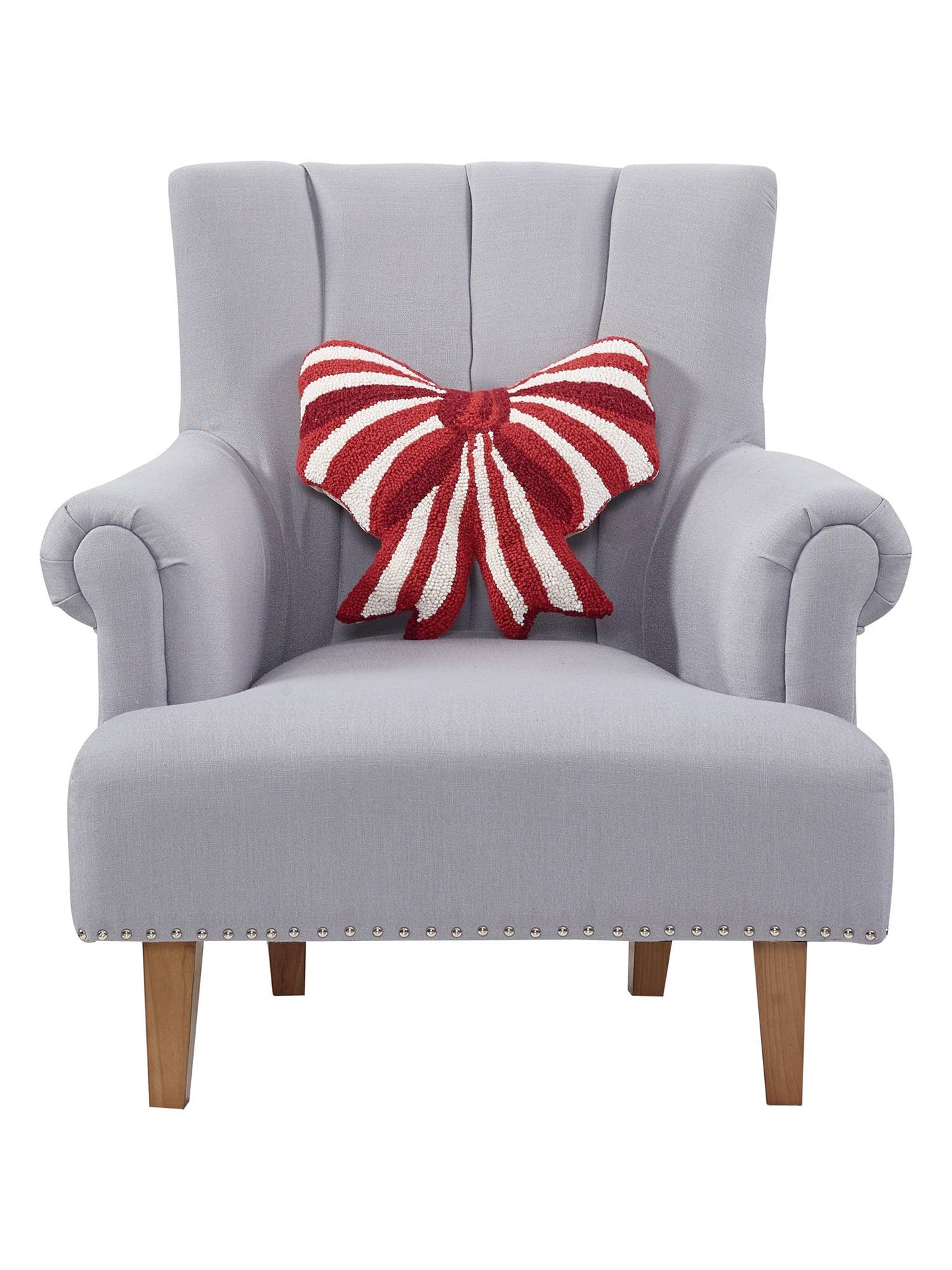 Shaped Red & White Bow Hook Pillow